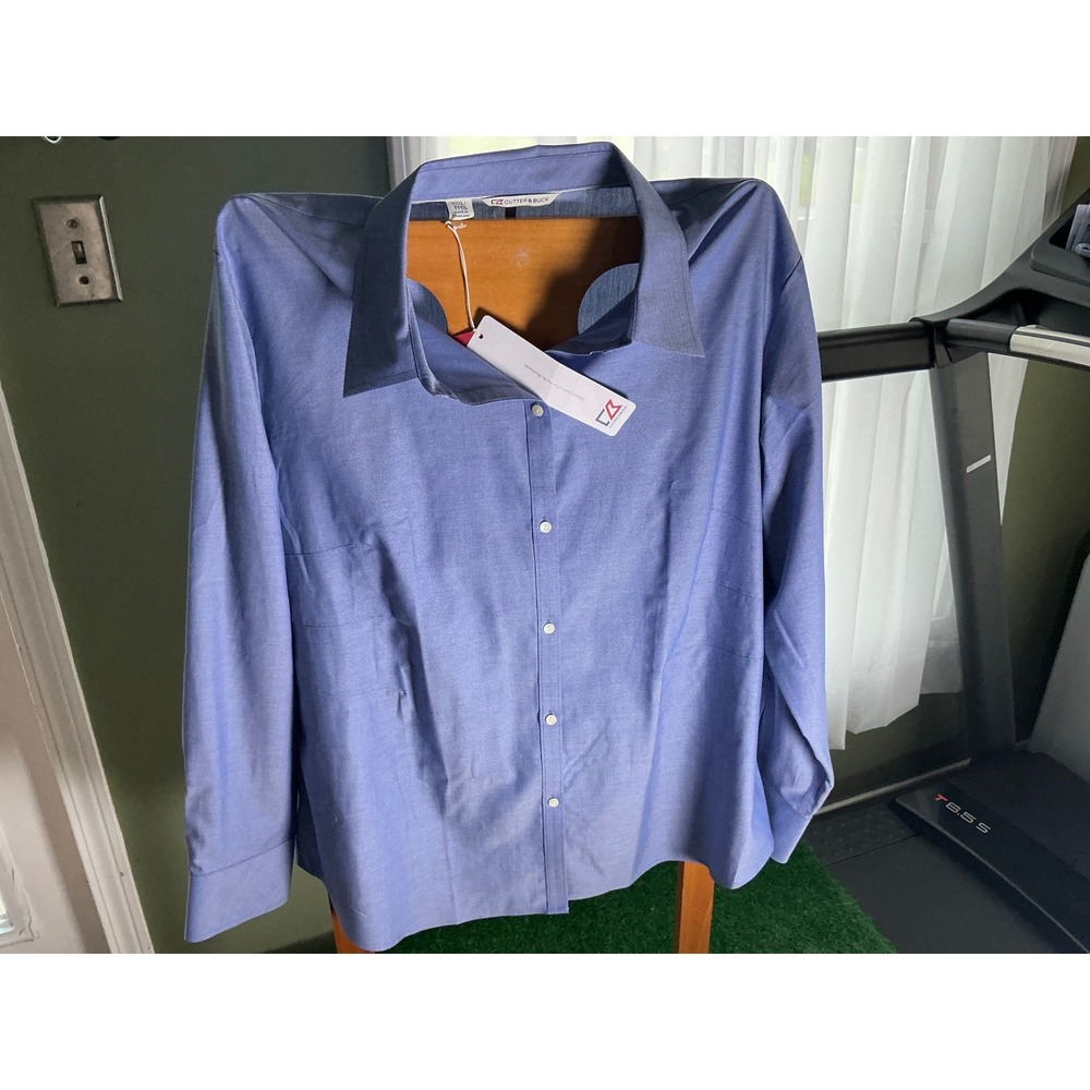 Cutter & Buck Womens Blue Long Sleeve Button Down Shirt XXXL LCW08399 NWT